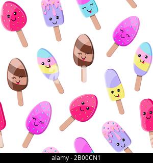 motif avec crème glacée colorée Illustration de Vecteur