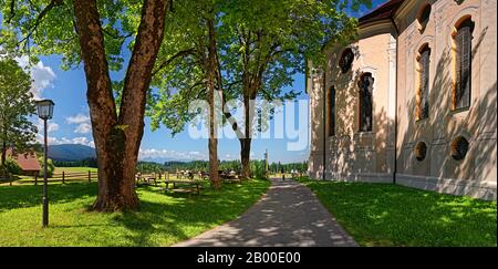 Église de pèlerinage du Sauveur À Fléaux sur les Wies, Steingarten, Pfaffenwinkel, Bavière, Allemagne Banque D'Images