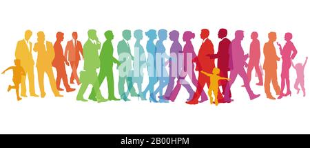 grand groupe coloré de personnes - illustration vectorielle Illustration de Vecteur