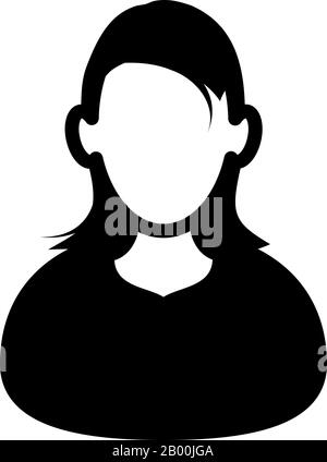 icône d'avatar silhouette de femme ou illustration vectorielle de symbole Illustration de Vecteur