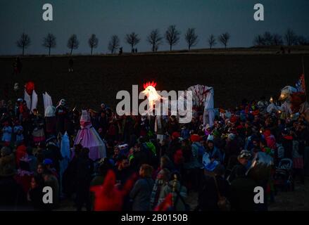 Unetice, République Tchèque. 15 février 2020. Les promenades traditionnelles de carnaval de Roztoky près de Prague à Unetice, République tchèque, le samedi 15 février 2020. Crédit: Roman Vondous/Ctk Photo/Alay Live News Banque D'Images