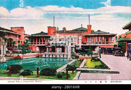 Carte Postale Photo Vintage RPPC 1910 - Hôtel Impérial Tokyo Japon - Frank Lloyd Wright