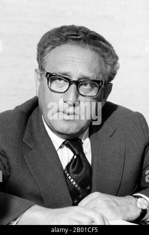 Etats-Unis : Henry Alfred Kissinger (né à 27 mai 1923) est un politologue américain d'origine allemande, diplomate et récipiendaire du prix Nobel de la paix. Photo de Marion S. Trikosko (13 novembre 1926 - 16 décembre 2008, domaine public), 3 mars 1976. Kissinger a été conseiller à la sécurité nationale et, plus tard, secrétaire d'État dans les administrations des présidents Richard Nixon et Gerald Ford. Après son mandat, son opinion a toujours été recherchée par de nombreux présidents suivants et de nombreux dirigeants du monde. Partisan de la Realpolitik, Kissinger a joué un rôle dominant dans la politique étrangère des États-Unis. Banque D'Images