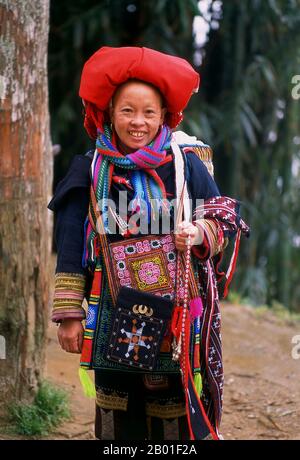 Vietnam : femme de Red Dao (Zao), village de Tha Phin, près de Sapa. La nationalité Yao (connue au Vietnam sous le nom de Dao) (sa grande majorité est également connue sous le nom de Mien; le chinois traditionnel: 瑤族, le chinois simplifié: 瑶族, Pinyin: Yáo zú; le vietnamien: người Dao) est une classification gouvernementale pour diverses minorités en Chine. Ils forment l'un des 55 groupes ethniques minoritaires officiellement reconnus par la République populaire de Chine, où ils résident sur le terrain montagneux du sud-ouest et du sud. Ils forment également l'un des 54 groupes ethniques officiellement reconnus par le Vietnam. Banque D'Images