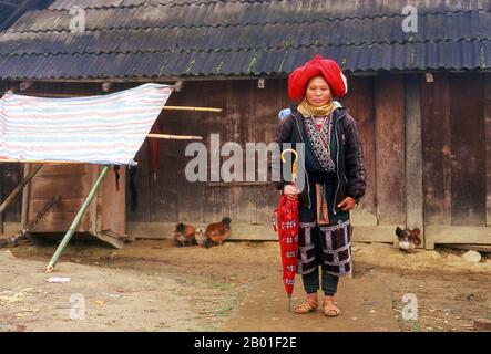 Vietnam : femme de Red Dao (Zao), village de Tha Phin, près de Sapa. La nationalité Yao (connue au Vietnam sous le nom de Dao) (sa grande majorité est également connue sous le nom de Mien; le chinois traditionnel: 瑤族, le chinois simplifié: 瑶族, Pinyin: Yáo zú; le vietnamien: người Dao) est une classification gouvernementale pour diverses minorités en Chine. Ils forment l'un des 55 groupes ethniques minoritaires officiellement reconnus par la République populaire de Chine, où ils résident sur le terrain montagneux du sud-ouest et du sud. Ils forment également l'un des 54 groupes ethniques officiellement reconnus par le Vietnam. Banque D'Images