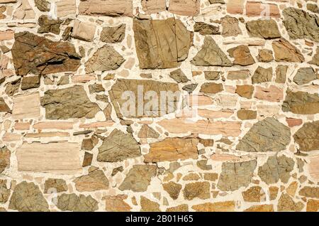 texture de la paroi en pierre construite à partir de plaques de grès Banque D'Images