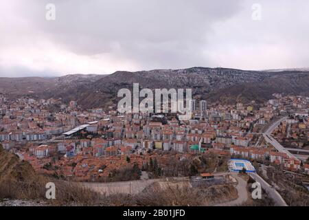 Vue panoramique sur le centre-ville de Çankırı depuis la colline Banque D'Images