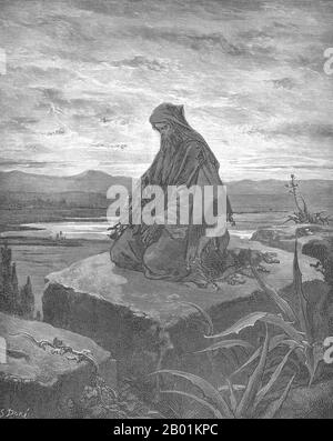 France : 'le Prophète Isaïe'. Lithographie de Gustave doré (6 janvier 1832 - 23 janvier 1883), 1866. Isaïe était un prophète dans le Royaume de Juda du 8e siècle avant notre ère. Juifs et chrétiens considèrent le Livre d'Isaïe comme une partie de leur canon biblique ; il est le premier (mais pas le plus ancien) des neviim akharonim, les prophètes postérieurs. Beaucoup d'enseignements du Nouveau Testament de Jésus se réfèrent au livre d'Isaïe. Banque D'Images