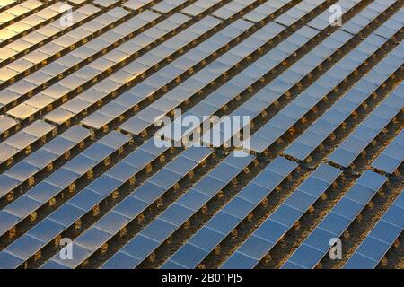 Panneaux Solaires, Belgique, Flandre Orientale Banque D'Images