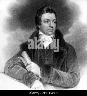 Royaume-Uni : Henry Salt (14 juin 1780 - 30 octobre 1827), artiste anglais, voyageur, diplomate et égyptologue. Gravure de John James Halls (1776-1853), c. 1815. Salt, fils d'un médecin, est né à Lichfield. Il suit une formation de portraitiste, d'abord à Lichfield, puis à Londres sous la direction de Joseph Farington et John Hoppner. En 1802, il est nommé secrétaire et dessinateur de George Annesley, vicomte Valentia. Ils ont commencé une tournée vers l'est, voyageant en Inde via le Cap. Salt a exploré la région de la mer Rouge et, en 1805, a visité les hauts plateaux éthiopiens. Il retourne en Angleterre en 1806. Banque D'Images