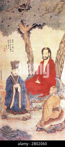 Laozi (Lao Tzu, Ch. BCE du 6ème siècle) était un philosophe mystique de la Chine ancienne. Son association avec le Daodejing (Tao te Ching) l'a conduit à être traditionnellement considéré comme le fondateur du Taoïsme (également appelé le « daoisme »). Il est également vénéré comme une déité dans la plupart des formes religieuses de la religion taoïste, qui se réfère souvent à Laozi comme Taisyang Laojun, ou «L'Un des Trois Pure Ceux». Laozi traduit littéralement du chinois signifie « ancien maître » ou « ancien », et est généralement considéré comme honorific. La philosophie de Confucius met l'accent sur la moralité personnelle et gouvernementale, l'exactitude des relations sociales Banque D'Images