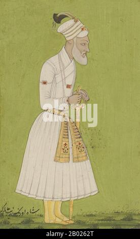 Abul Muzaffar Muhy-ud-Din Muhammad Aurangzeb Alamgir (Urdu: ابلمظفر- محىالدين - محمد اورنگزيب- عالمگیر, Hindi: अबुल मुज़फ्फर मुहिउद्दीन मुहम्मद औरंगज़ेब आलमगीर) (4 novembre 1618 – 3 mars 1707, plus connu sous le nom d'Aurangzeb (Hindi: औरंगज़ेब) ou par son titre impérial Alamgir (Hindi: आलमगीर) ('Conquerer of the World', Urdu: عالمگیر), fut le sixième empereur Mughal de l'Inde, dont le règne a duré de 1658 jusqu'à sa mort en 1707. Aurangzeb, ayant dirigé la plupart du sous-continent indien pendant près d'un demi-siècle, était le deuxième empereur moughal régnant le plus longtemps après Akbar. Banque D'Images