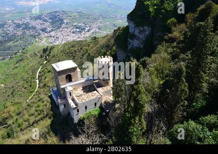 Le Célèbre Torretta Pepoli, Erice (Sicile, Italie) Banque D'Images