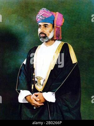 Qaboos bin Dit Al Dit (arabe: قابوس بن سعيد آل سعيد‎ Qābūs bin Saʿīd ʾĀl Saʿīd; né le 18 novembre 1940 est le Sultan d'Oman et ses dépendances. Il s'est levé au pouvoir après avoir renversé son père, A Déclaré bin Taimur, lors d'un coup d'État du palais en 1970. Il est le descendant de la 14ème génération du fondateur de la dynastie Al Bu sa'idi. Banque D'Images