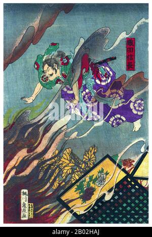 ODA Nobunaga (23 juin 1534 – 21 juin 1582) a été l'initiateur de l'unification du Japon sous la domination du shogun à la fin du XVIe siècle, une règle qui s'est terminée seulement avec l'ouverture du Japon au monde occidental en 1868. Il a également été un grand daimyo pendant la période du Sengoku de l'histoire japonaise. Ses successeurs Toyotomi Hideyoshi et Tokugawa Ieyasu ont poursuivi, achevé et finalisé ses travaux. Il a été le deuxième fils d'Oda Nobuhide, un shugo adjoint (gouverneur militaire) avec des terres dans la province d'Owari. Nobunaga a vécu une vie de conquête militaire continue, finissant par conquérir un thi Banque D'Images