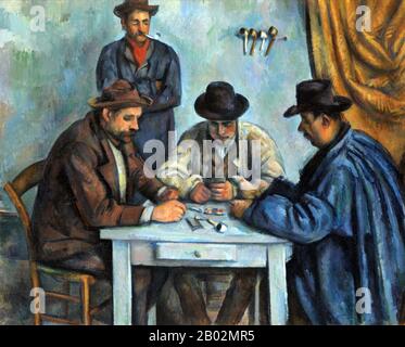 Le Lecteur de cartes est une série de peintures à l'huile de l'artiste postimpressionniste français Paul Cézanne. Peint pendant la dernière période de Cézanne au début des années 1890, il y a cinq peintures dans la série. Les versions varient en taille et en nombre de joueurs représentés. Cézanne a également réalisé de nombreux dessins et études en vue De la série des Lecteurs de cartes. Une version des Lecteurs de cartes a été vendue en 2011 à la famille royale du Qatar pour un prix variant entre 250 millions de dollars et 300 millions de dollars, ce qui en fait le travail d'art le plus cher jamais vendu. Banque D'Images