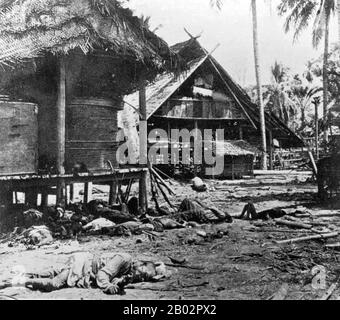 La guerre d'Aceh, également connue sous le nom de guerre néerlandaise ou de guerre Infidale (1873–1914), était un conflit militaire armé entre le Sultanat d'Aceh et les Pays-Bas, déclenché par des discussions entre les représentants d'Aceh et du Royaume-Uni à Singapour au début de 1873. La guerre faisait partie d'une série de conflits à la fin du XIXe siècle qui ont consolidé la domination néerlandaise sur l'Indonésie moderne. Banque D'Images