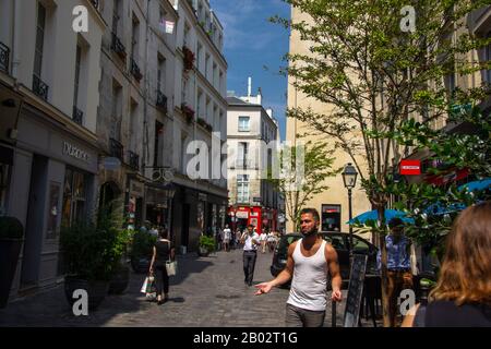 Rue des Rosiers dans le Marais, Paris Banque D'Images