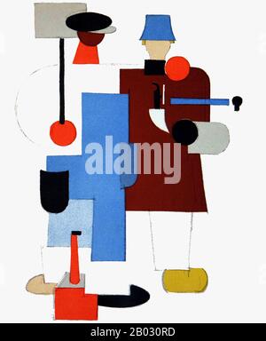 Vladimir Vasilyevich Lebedev (14 mai 1891, Saint-Pétersbourg – 21 novembre 1967) était un peintre soviétique et un artiste graphique. Il est devenu célèbre pour ses illustrations exceptionnelles des poèmes de l'éminent poète et traducteur Sameuil Marshak, tels que Circus, Ice Cream, Tale Sur une souris Stupide, Moustachée et rayée, Livre de Nombreuses couleurs, douze Mois et bagages. En tant que jeune garçon, Lebedev a commencé à peindre des cartes postales qui ont été vendues dans un magasin à Saint-Pétersbourg. À l'âge de dix-neuf ans, il a tenu sa première exposition à l'Académie des beaux-arts en 1913, il a commencé à travailler comme dessinateur pour plusieurs satir Banque D'Images