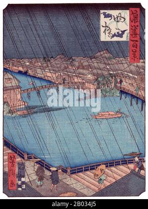 Utagawa Yoshitaki (13 avril 1841 – 28 juin 1899), également connu sous le nom d'Ichiyosai Yoshitaki, était un concepteur de gravures japonaises de type ukiyo-e. Il était actif à Edo (Tokyo) et Osaka et était également peintre et illustrateur de journaux. Yoshitaki était étudiant d'Utagawa Yoshiume (1819–1879). Il est devenu le concepteur le plus prolifique de gravures de bois à Osaka des années 1860 aux années 1880, produisant plus de 1 200 empreintes différentes, presque tous des acteurs kabuki. Banque D'Images