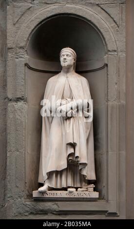 Orcagna était étudiant d'Andrea Pisano ainsi que de Giotto di Bondone, ses plus jeunes frères Jacopo di Cione et Nardo di Cione étaient également des artistes. Les frères di Cione ont souvent travaillé en collaboration. Banque D'Images