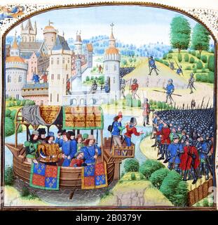 La révolte Des Paysans, aussi appelée Rébellion de Wat Tyler ou Grande Montée, a été un soulèvement majeur dans de grandes régions d'Angleterre en 1381. La révolte a eu diverses causes, y compris les tensions socio-économiques et politiques générées par la mort noire dans les années 1840, les impôts élevés résultant du conflit avec la France pendant La guerre De Cent Ans, et l'instabilité au sein de la direction locale de Londres. Le dernier déclencheur de la révolte a été l'intervention d'un fonctionnaire royal, John Bampton, dans l'Essex, le 30 mai 1381. Ses tentatives de percevoir des impôts impayés sur les sondages dans Brentwood ont pris fin dans une confrontation violente Banque D'Images