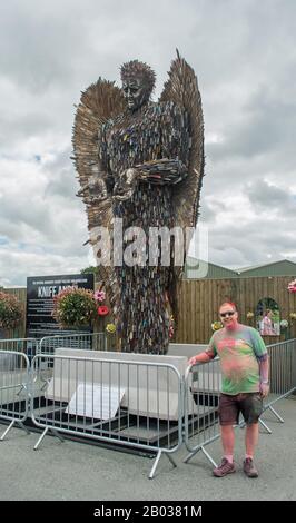 Course de colur tenue dans le Shropshire de l'Oswestry dans l'aide de Macmillan Cancer charité. Banque D'Images