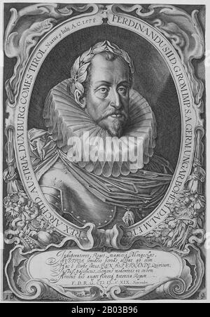 Ferdinand II (1578-1637) était le fils de Charles II, Archiduc d'Autriche et petit-fils de l'empereur Ferdinand I. Ferdinand faisait partie d'une faction catholique opposée à son cousin, l'empereur Matthias, plus tolérant au protestantisme. Il devint roi de Bohême en 1617, roi de Hongrie en 1618, et monta au Saint empereur romain en 1619 après la mort de son cousin. Banque D'Images