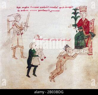 Henry VI (1165-1197) était le deuxième fils de l'empereur Frédéric I, et épousa la fille du défunt roi normand Roger II de Sicile, Constance de Sicile, en 1186. Lorsque son père est mort en 1190, il est devenu roi d'Allemagne et empereur romain Saint en 1191. Banque D'Images