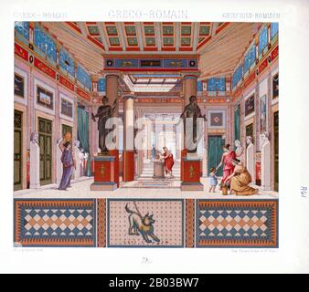 Ancienne mode et style de vie grecs de Geschichte des kostüms dans chronologicher entwicklung (Histoire du costume dans le développement chronologique) par Racinet, A. (Auguste), 1825-1893. Et Rosenberg, Adolf, 1850-1906, Volume 1 imprimé à Berlin en 1888 Banque D'Images