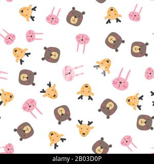 Joli motif animal sauvage sans coutures, illustration vectorielle caniche Illustration de Vecteur