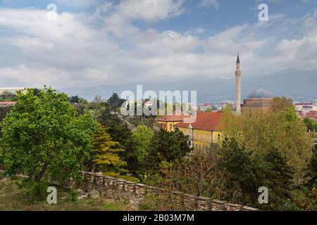 Vue sur la vieille ville de Skopje, Macédoine Banque D'Images