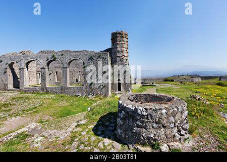 Vestiges du fort de Rozafa à Shkoder, en Albanie Banque D'Images