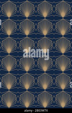 Motif Art Déco Vintage Sans Couture. Illustration de Vecteur