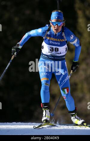 Anterselva (BZ), Italie, 18 février 2020, federica sanfilippo (ita) en action pendant la coupe du monde de l'IBU Biathlon 2020 - 15 Km femmes Individuelles - Biathlon - crédit: LPS/Luca Tedeschi/Alay Live News Banque D'Images