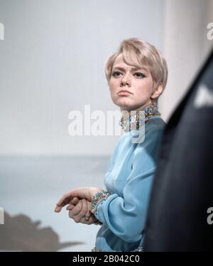 Italienische Schlagersängerin Rita Pavone bei einem Fotoshooting, Deutschland 1960er Jahre. Rita Pavone, chanteuse italienne de pop, lors d'une séance photo, Allemagne, années 60. Banque D'Images