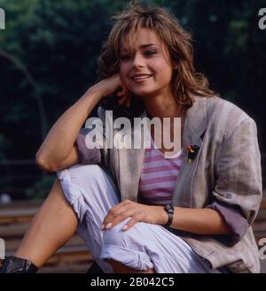 Porträtaufnahmen der Schauspielin Christina plate zum Film DIE SENKRECHTSTARTER, Deutschland Berlin 1988. Portraits de l'actrice Christina plate pour le film DIE SENKRECHTSTARTER, Allemagne Berlin 1988. Banque D'Images