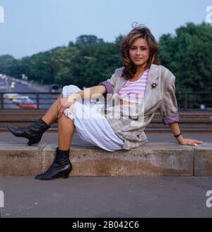 Porträtaufnahmen der Schauspielin Christina plate zum Film DIE SENKRECHTSTARTER, Deutschland Berlin 1988. Portraits de l'actrice Christina plate pour le film DIE SENKRECHTSTARTER, Allemagne Berlin 1988. Banque D'Images