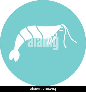 Conception vectorielle isolée de style bloc de crevettes Illustration de Vecteur