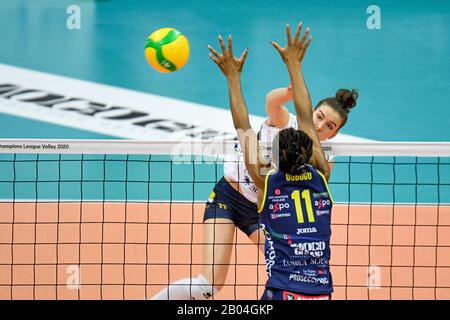 Treviso, Italie, 18 février 2020, pic de lucille gicquel (nantes) pendant Carrario Imoco Conegliano vs Nantes VB - Volleyball Champions League Women - crédit: LPS/Ettore Griffoni/Alay Live News Banque D'Images