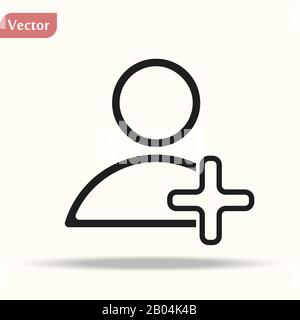 Ajouter une icône de vecteur utilisateur pour la demande et la conception d'amis des réseaux sociaux Illustration de Vecteur