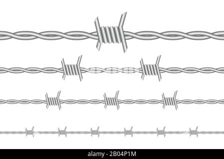 Illustration vectorielle de fil barbelé isolée sur fond blanc. Illustration de Vecteur