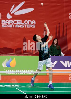 Barcelone, Espagne. 18 février 2020. Barcelone Espagne Master 2020 - jour 1; Oriol Altimira d'Espagne rivalise avec la qualification masculine De la ronde 2 contre Christo Popov de France le jour 1 du Maître Espagne de Barcelone au Centre sportif olympique de Vall d'Hébron le 18 février 2020 à Barcelone, Espagne. Crédit: Dax Images/Alay Live News Banque D'Images