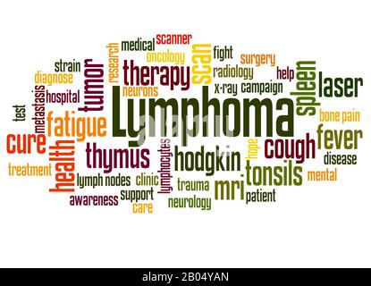 Concept de nuage de mots lymphome sur fond blanc. Banque D'Images