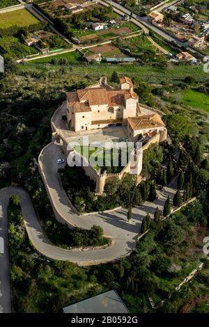 Photo Aérienne, Santuari De Sant Salvador, Musée, Artà, Iles Baléares, Espagne, Europe, Majorque, Iles Baléares, Education, Château, Carrer Del Cast Banque D'Images