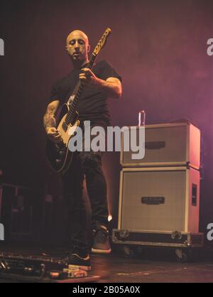 Jeff Stinco dirige le guitariste de Simple plan, en direct à l'entrepôt de l'o2 victoria manchester uk, 13 février 2020 Banque D'Images