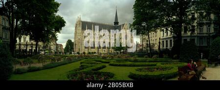 Jardin dans une église, Eglise notre-Dame du Sablon, Bruxelles, Belgique Banque D'Images