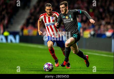 Le FC Andy Robertson de Liverpool a vu en action lors du match de la Ligue des Champions de l'UEFA, tour de 16 premières jambes entre l'Atletico de Madrid et le FC Liverpool au stade Wanda Metropolitano de Madrid.(score final; Atletico de Madrid 1:0 Liverpool FC) Banque D'Images