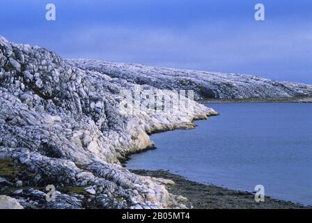 CANADA, NUNAVUT, BAIE D'HUDSON, ÎLE DE MARBRE, PAYSAGE Banque D'Images