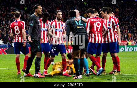 Madrid, Espagne. 18 février 2020. Un momento du match de football de la 1ère partie de la Ligue des Champions de l'UEFA Round de 16 entre l'Atletico de Madrid et le Liverpool FC au stade Wanda Metropolitano le 18 février 2020 à Madrid, en Espagne. Crédit: David Gato/Alay Live News Banque D'Images